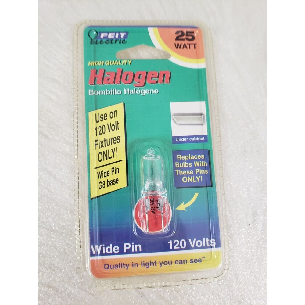 NEW Feit Electric G8 Halogen 120V 25 Watt G8 pin Base New‎ Sealed